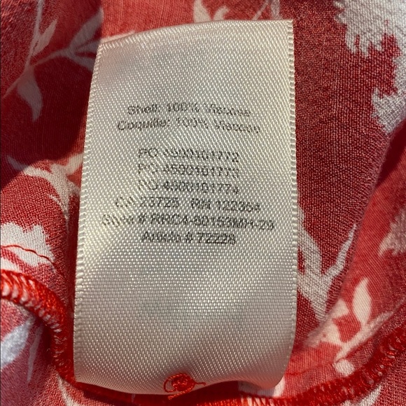 Aritzia Wilfred Lealia Red & White Floral Button Front Midi Dress Size 00 - Picture 13 of 13